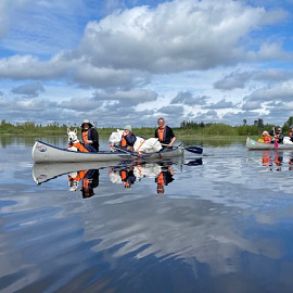 family canoeing