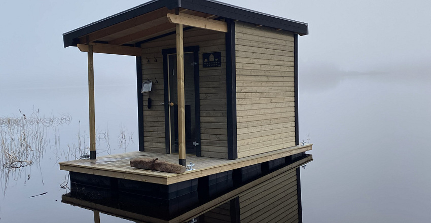 Floating Lakeside Sauna Relax, warm up and enjoy the calm